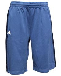 Kappa - Korte Broeken ,Blauw ,Slim Fit French Terry Shorts Met Logo Print - Lyst