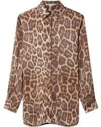 Stella McCartney - Braunes klassisches hemd mit knöpfen,braune bluse mit knöpfen und spitzkragen - Lyst