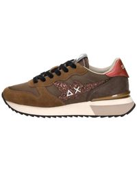 Sun 68 - Schoenen ,Bruin ,Stargirl Glitter Logo Sneaker - Lyst