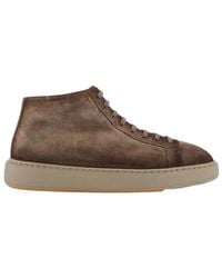 Santoni - Schoenen ,Suède Dump High Sneaker - Lyst
