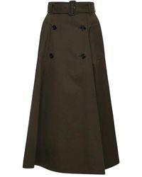 Burberry - Gabardine Midi Trench Rok - Lyst