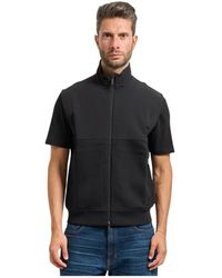 ARMANI EXCHANGE - Zwarte Sweater Met Fullzip Vest - Lyst