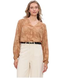 Aaiko - Overhemden ,Bruin ,Chiffon Alana Chiffon Pes 509 - Lyst