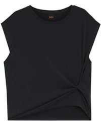 BOSS - Tops ,Zwart ,Polyester Ebony Twist T-Shirt - Lyst