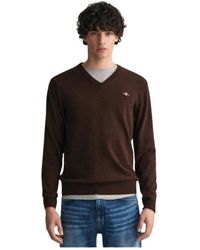 GANT - V-Neck Knitwear - Lyst