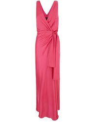 Pinko - Vestido elegante de satén con escote en v - Lyst