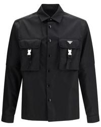 Prada - Jassen ,Zwart ,Nylon Re-Nylon Blouson Jas - Lyst