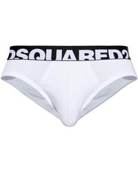 DSquared² - Ondergoed ,Wit ,Katoen Cotton Briefs With Logo - Lyst