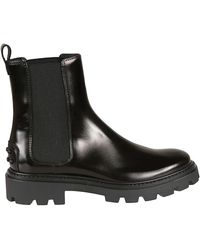 Tod's - Stivaletti chelsea in pelle nera - Lyst