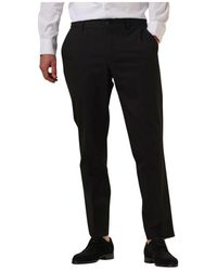 SELECTED - Broeken ,Zwart ,Polyester Slim-Liam Flex Zwarte Pantalon - Lyst