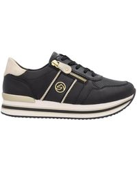 Remonte - Schoenen ,Zwart ,Zwart Combi Sneaker Stijlvol Comfortabel - Lyst