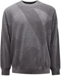 Armani - Wollpullover Grau Melange Stilvolles Modell - Lyst