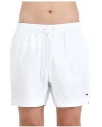 Tommy Hilfiger - Bianco abbigliamento mare shorts con logo - Lyst