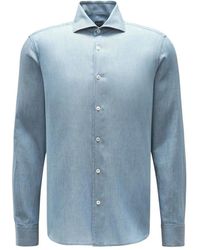 Fedeli - Denim Licht Overhemd Sean Model - Lyst