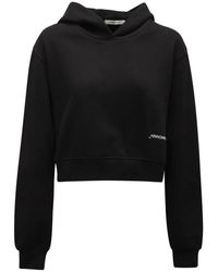 hinnominate - Hoodies & Sweatvesten ,Zwart ,Basic Cropped Hoodie - Lyst