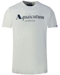 Aquascutum - T-shirt in cotone con bandiera union jack - Lyst