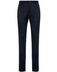 BOGGI - Broeken ,Blauw ,Wol Broek Van Stretch Gebreide Wol - Lyst