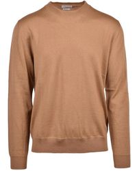Ballantyne - Truien & Vesten ,Bruin ,Wol Wol Ronde Hals Pullover Trui - Lyst