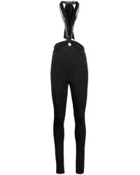 The Attico - Schwarzer halterneck skinny cut mit kettenverzierung - Lyst