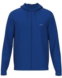 BOSS - Saggy Curved Zip Hoodie - Lyst