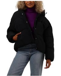 Notre-v - Jassen ,Zwart ,Polyester Gewatteerde Jas - Lyst