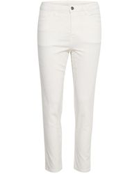 Kaffe - Broeken ,Wit ,Moderne 7/8 Krijt Jeans - Lyst