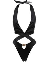 Versace - Maillot De Bain Dos Nu En Jersey Stretch À Découpes Et À Ornement Belize - Lyst