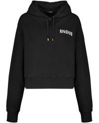 Balmain - Hoodies & Sweatvesten ,Zwart ,Katoen Logo Hoodie - Lyst