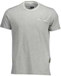 Harmont & Blaine - Graues baumwoll-t-shirt mit kontrastdetails - Lyst