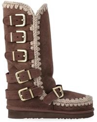 Mou - Schoenen ,Bruin ,Wol Eskimo 40 Buckle Straps - Lyst