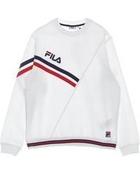 Fila - Hoodies & Sweatvesten ,Wit ,Katoen Lichtgewicht Crewneck Sweatshirt Wit - Lyst