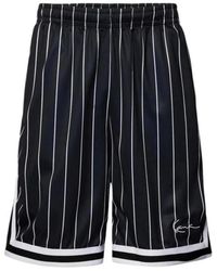 Karlkani - Mesh Shorts Met Contrasterende Strepen - Lyst