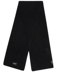 Dondup - Accessoires ,Zwart ,Wol Gestreepte Sjaal Met Logolabel - Lyst