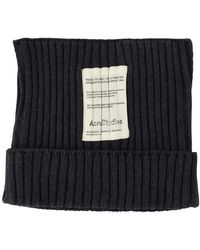 Acne Studios - Ribbed Square Beanie - Lyst