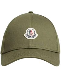 Moncler - Accessoires ,Groen ,Katoen Cotton Gabardine Baseball Cap - Lyst