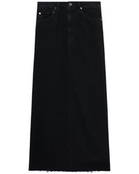 Agolde - Falda de mezclilla negra con dobladillo deshilachado - Lyst
