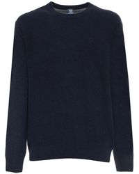 Sergio Tacchini - Woll rundhalspullover mit sichtbarem logo - Lyst
