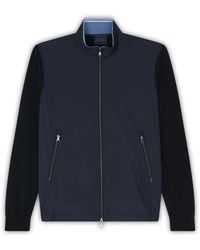 Paul & Shark - Jassen ,Blauw ,Wol Hybride Zip-Up Cardigan - Lyst