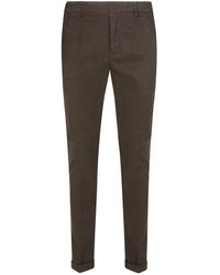 Dondup - Broeken ,Bruin ,Katoen Slim Chino Broek Met Achterzakken - Lyst