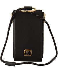 Dolce & Gabbana - Schwarze leder geldbörse mit logo-plakette - Lyst