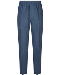 Eleventy - Broeken ,Blauw ,Linnen Athletic Relax Fit Broeken - Lyst