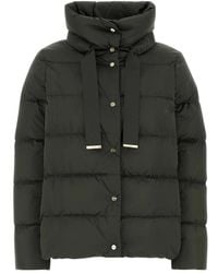Herno - Jassen ,Grijs ,Polyester Satin Donsjas - Lyst