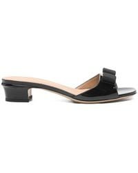 Ferragamo - Open Toe Block Heel Shoes With Bow Detail - Lyst