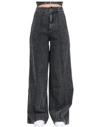 adidas Originals - Graue montreal denim wide leg jeans - Lyst