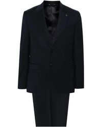 Manuel Ritz - Kostuums ,Blauw ,Wol Wolmix Stretch Jurk - Lyst