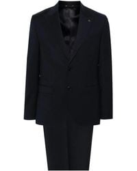 Manuel Ritz - Kostuums ,Blauw ,Wol Wolmix Stretch Jurk - Lyst