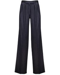 Max Mara - Broeken ,Blauw ,Wol Wijde Broek - Lyst