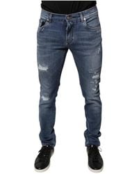 Dolce & Gabbana - Slim Fit Ripped Jeans - Lyst