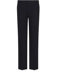 ARMANI EXCHANGE - Broeken ,Blauw ,Katoen Katoenen Twill Straight Broek Zij- & Achterzakken - Lyst