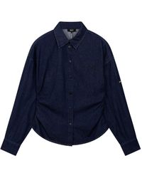 Alix The Label - Geweven Denim Blouse Met Getailleerde Taille - Lyst
